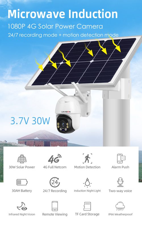 Solar CCTV Camera Wireless Solar Security Cameras Microwave Solar
